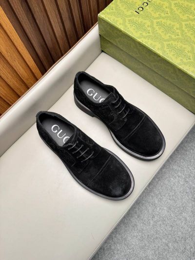 Gucci Black calfskin Leather Shoes-Gucci Man Business Leather Shoes